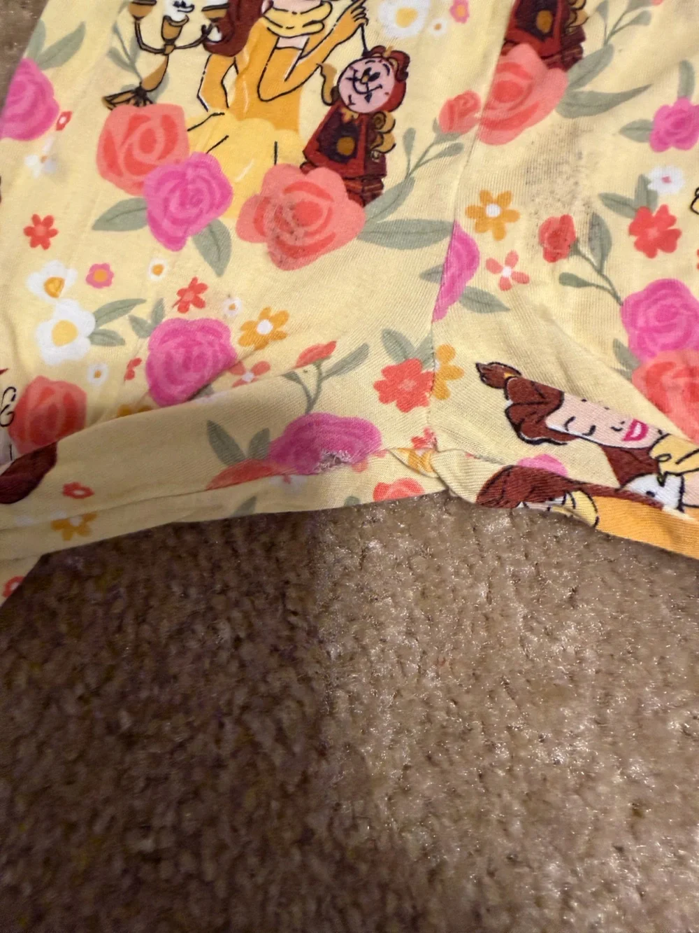Little Sleepies Yellow and Pink Princess Floral Pajama Set